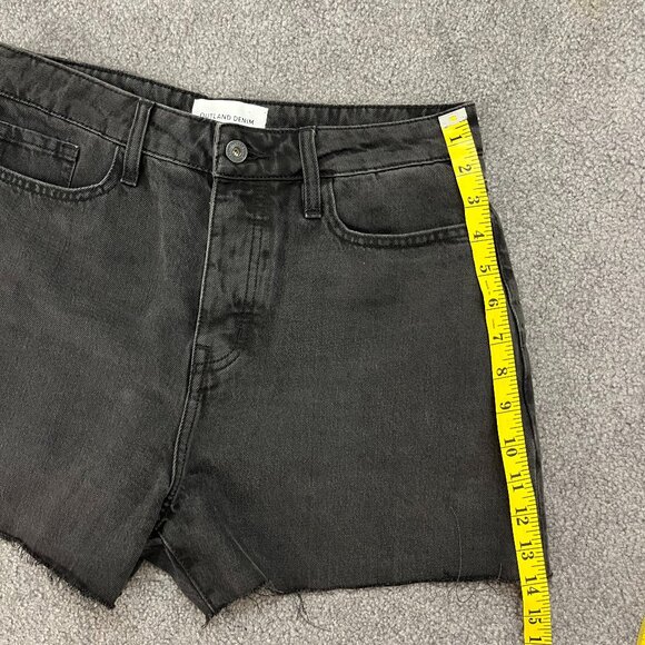 Outland Denim | NWOT Annie High Classic Aged Black Jean Shorts, size 28 - Picture 7 of 12
